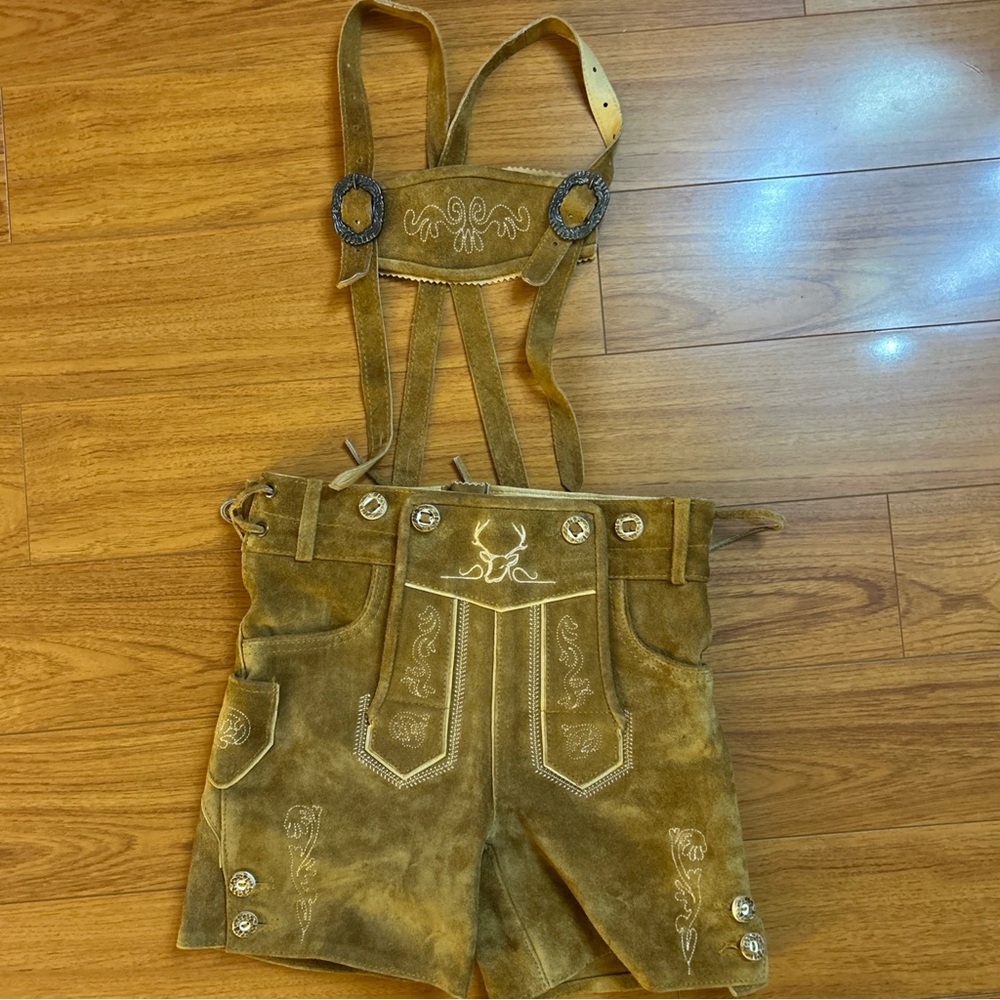BAVARIA TRACHTEN Child Lederhosen - Authentic Genuine Leather Kids 9-11 128-146
